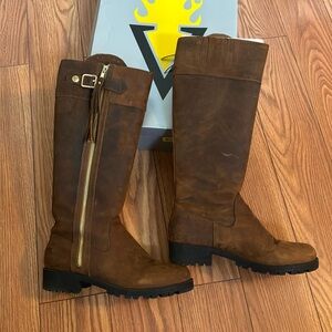 Kate Middleton Style Brown Tall Zip Boots Volatile Brand — Size 8